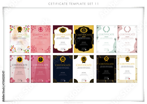 賞状セット11　certificate　ディプロマ　表彰状　フレームデザイン