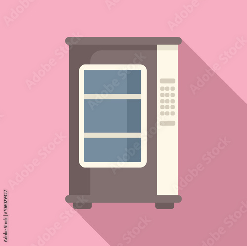Supply food snack icon flat vector. Sell food. Polymer machine