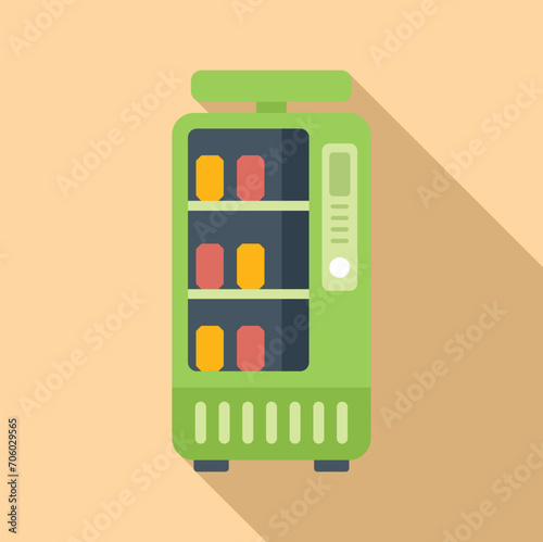 Cooling street drinks icon flat vector. Sell portable drinks. Automate food