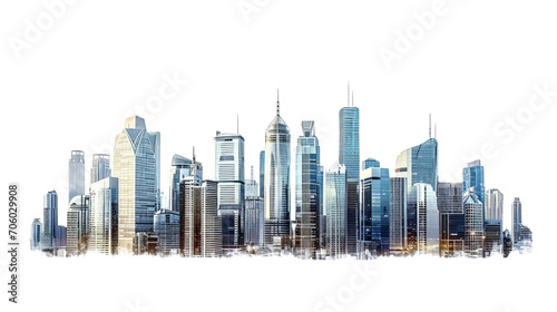 A Detailed Drawing of a Bustling Cityscape With Towering Skyscrapers