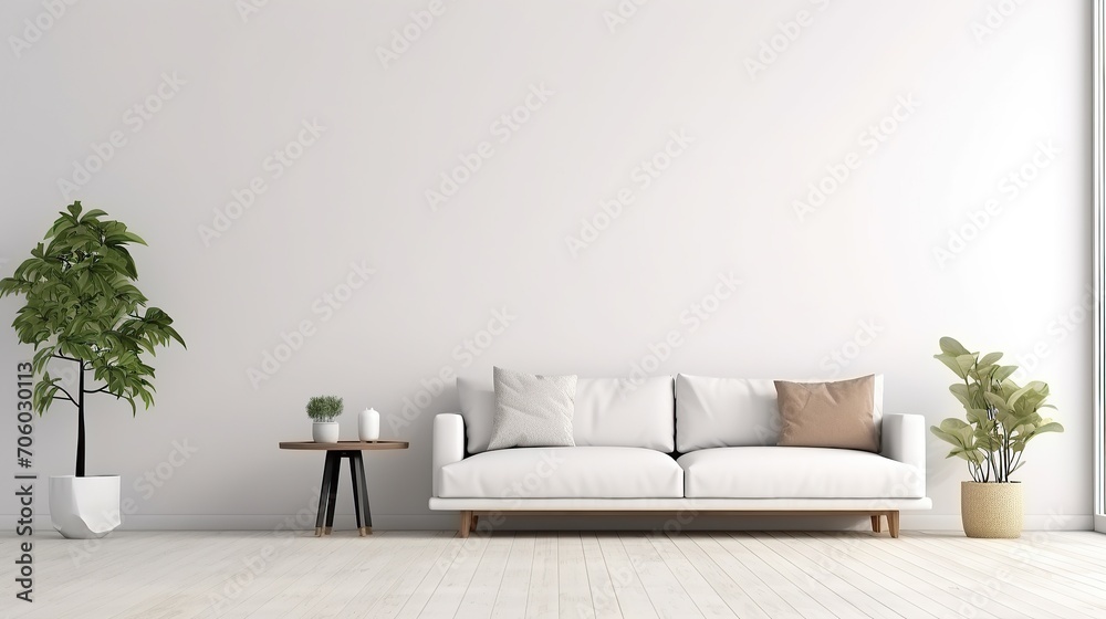 empty white wall for writing, minimalist beige living room interior, sofa on wooden floor, empty white wall for writing, minimalist beige living room interior, sofa on wooden floor,