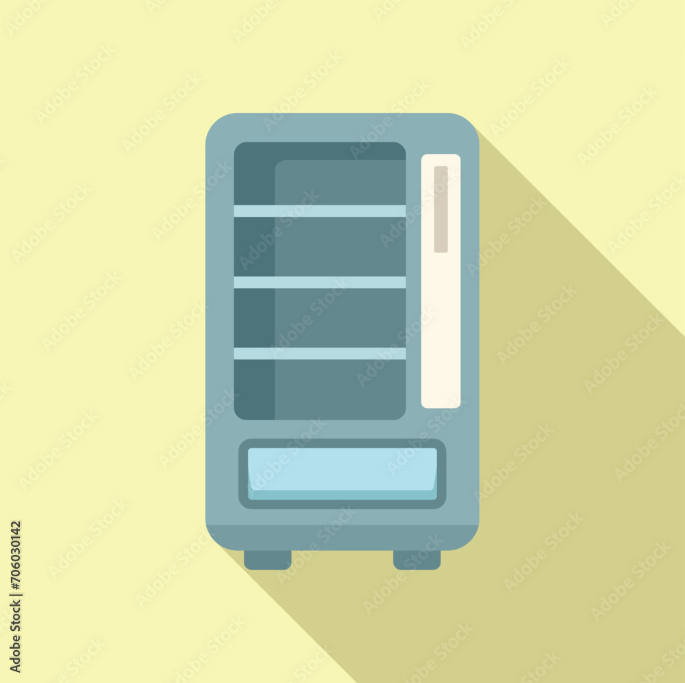 Sell modern drinks icon flat vector. Vending machine. Office delivery snack Sell modern drinks icon flat vector. Vending machine. Office delivery snack