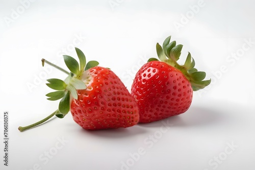 strawberries. White background. Flat lay, top view, HD, hyper realistic, lifelike, minimalism, siple, No text , No watermark, 32K