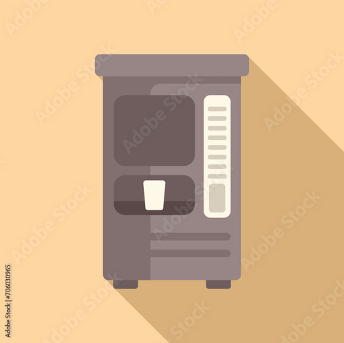 Device container food icon flat vector. Drink machine. Portable snack