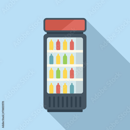 Push drink machine icon flat vector. Workplace vessel. Office vending