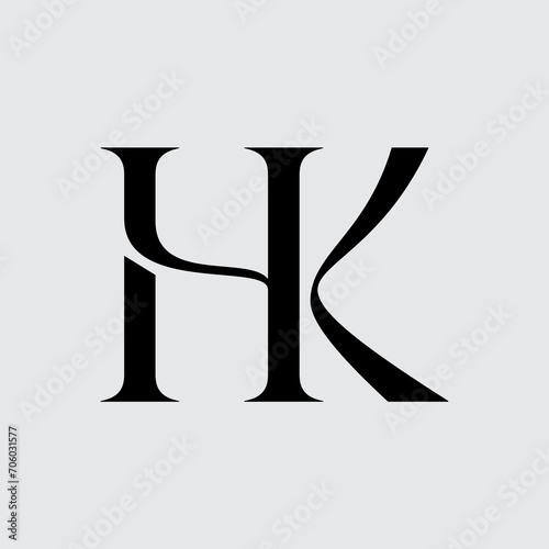 HK Initial Letter Logo Design