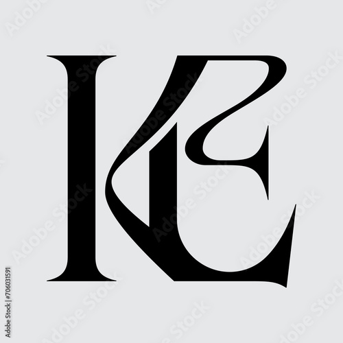 KE Initial Letter Logo Design