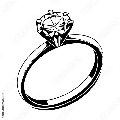 ring with diamond , wedding jewelry Vintage Hand drawn sketch,Diamond ring. vector illustrator.