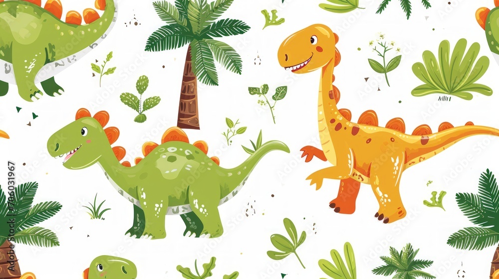 Fototapeta premium Cartoon Dinosaurs