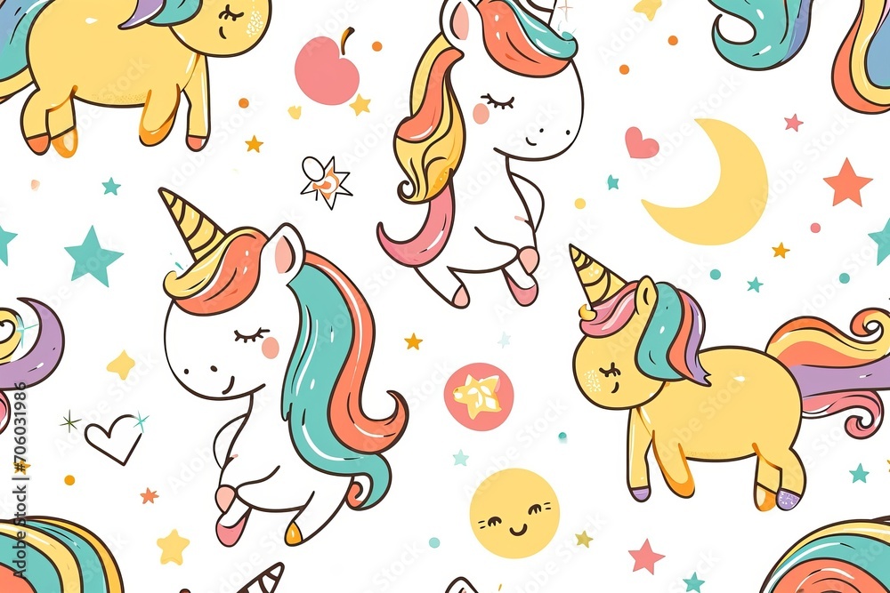 background pattern with unicorns background pattern with unicorns
