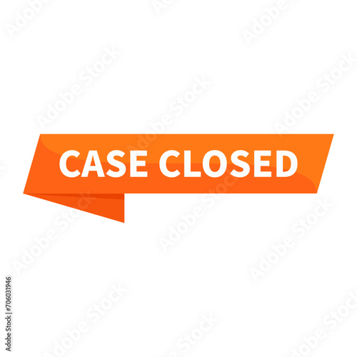 Case Closed Orange Rectangle Ribbon Shape For Information Sign Announcement Social Media Business Marketing 