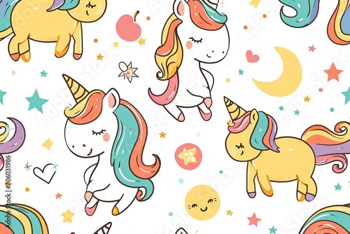 background pattern with unicorns