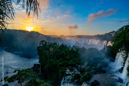 Iguazu Falls, Brazil at sunrise.
