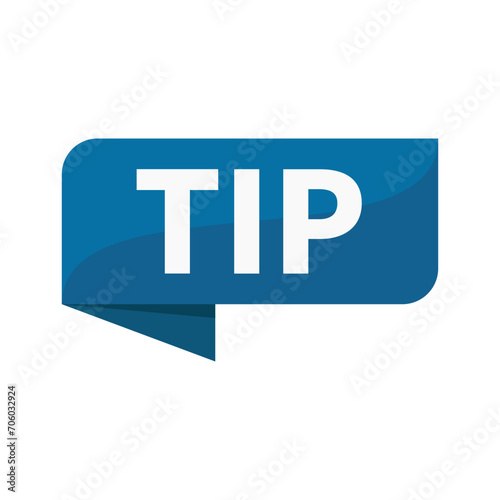 Tip Blue Ribbon Rectangle Shape For Information Knowledge Education Social Media Business Marketing
