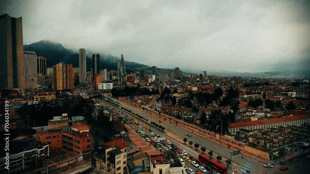 Bogotá aerial view cemetery  