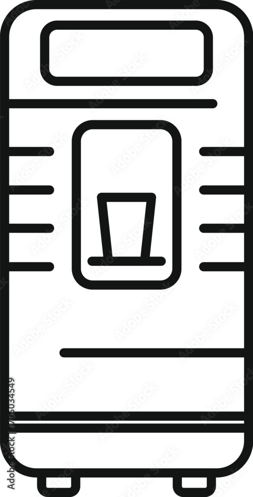 Drinking machine in shop icon outline vector. Vessel cooling. Portable bottle Drinking machine in shop icon outline vector. Vessel cooling. Portable bottle