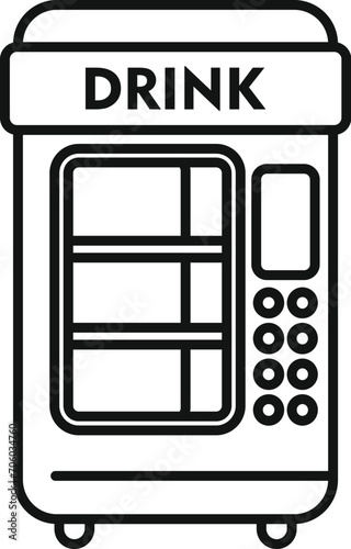 Food snack machine icon outline vector. Street selling. Portable bottle