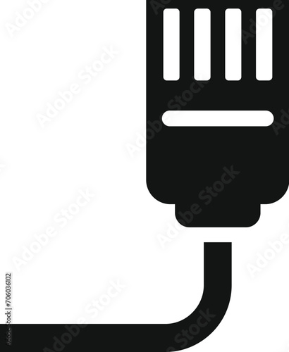 Internet provider cable icon simple vector. Dark router storage. Sim card lock