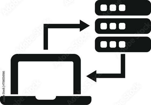 Internet laptop provider icon simple vector. Dark storage library. Admin online