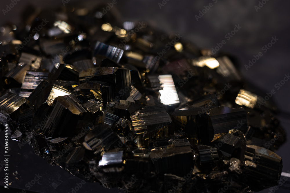 Black cystal shinging under spotlight Black cystal shinging under spotlight