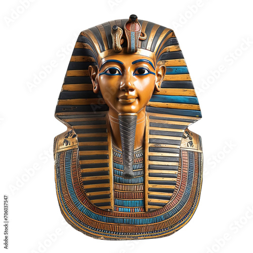 Statue of Egyptian Pharaoh on White Background photo