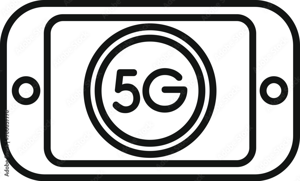 5G phone internet icon outline vector. Digital modern network. High speed channel 5G phone internet icon outline vector. Digital modern network. High speed channel