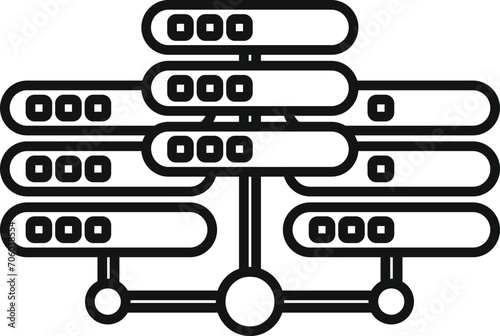 Server data internet icon outline vector. Local city provider. Digital network