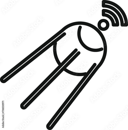 Satellite internet provider icon outline vector. Cloud business. Server data internet