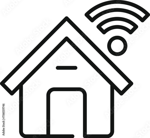 Information cloud internet home icon outline vector. Admin online. Digital network