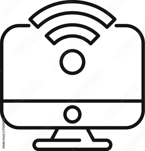 Wifi computer connection icon outline vector. Storage cloud. Digital network