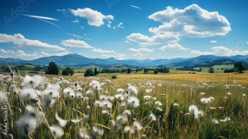 Serene Splendor  Enchanting Vistas of Sky  Landscape  and Nature in the Countryside  generative AI