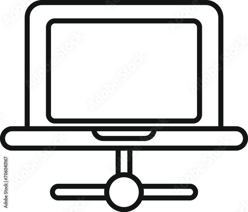 Laptop internet connection icon outline vector. Data digital network. Internet provider