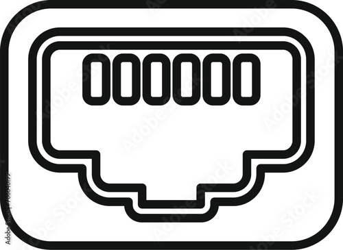 Lan port icon outline vector. Internet provider service. Home fast connect