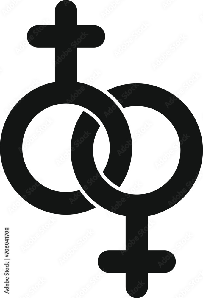 Gender chain support icon simple vector. Human move. Portrait trans agender Gender chain support icon simple vector. Human move. Portrait trans agender
