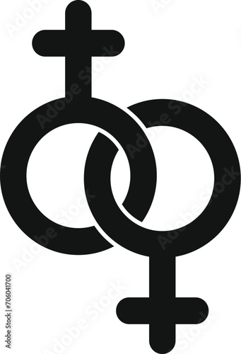 Gender chain support icon simple vector. Human move. Portrait trans agender