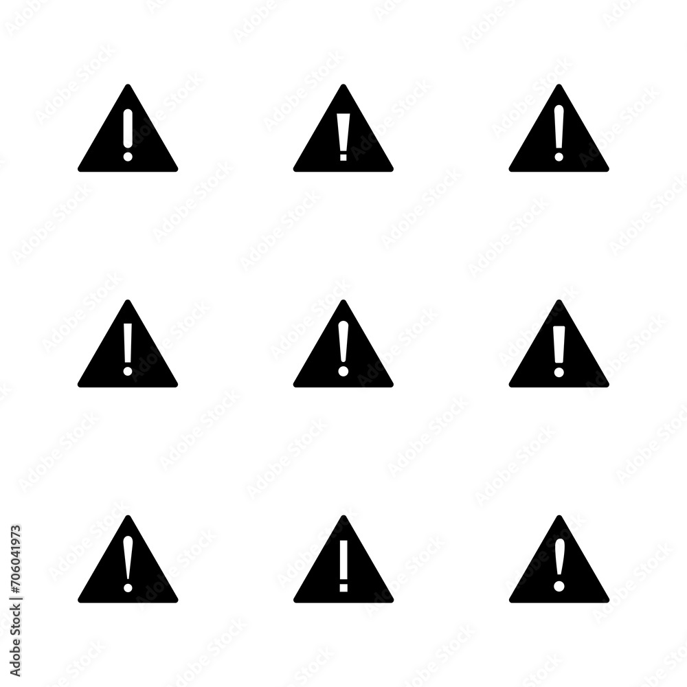 Exclamation danger sign. attention sign icon set. Hazard warning attention sign Exclamation danger sign. attention sign icon set. Hazard warning attention sign