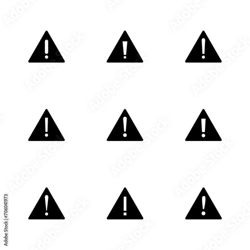 Exclamation danger sign. attention sign icon set. Hazard warning attention sign