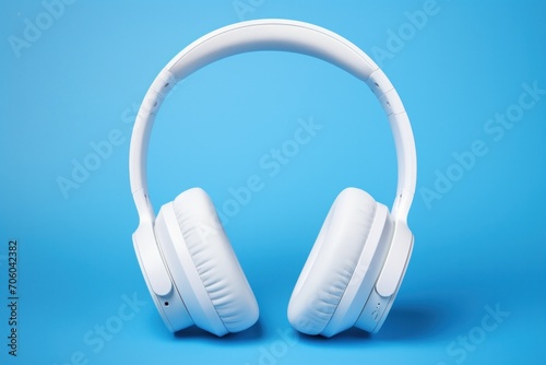 headphones isolated on blue background