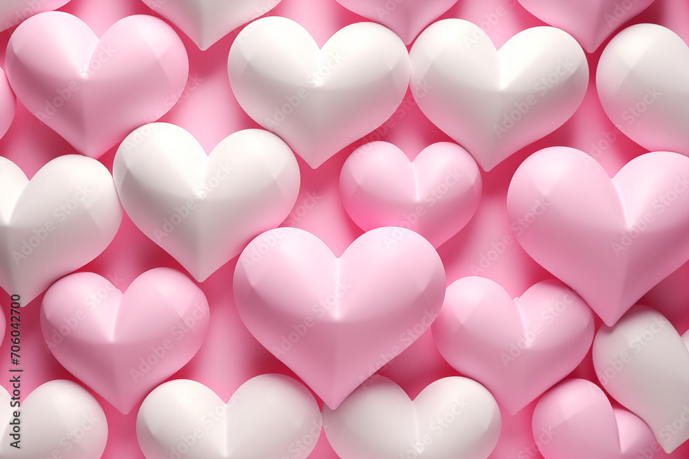 Valentine's Heart Balloons Background for Valentine's Day. Love in the air.