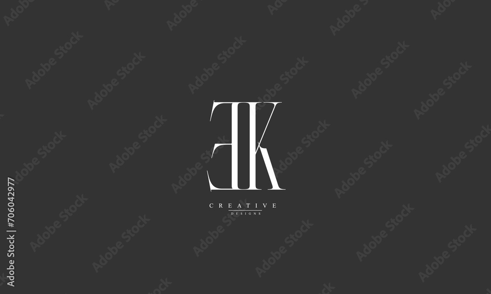 Alphabet letters Initials Monogram logo EK KE E K Alphabet letters Initials Monogram logo EK KE E K