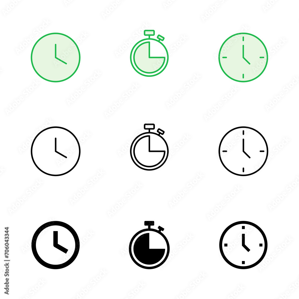 Clock icon set. Time icon vector. watch icon symbol Clock icon set. Time icon vector. watch icon symbol