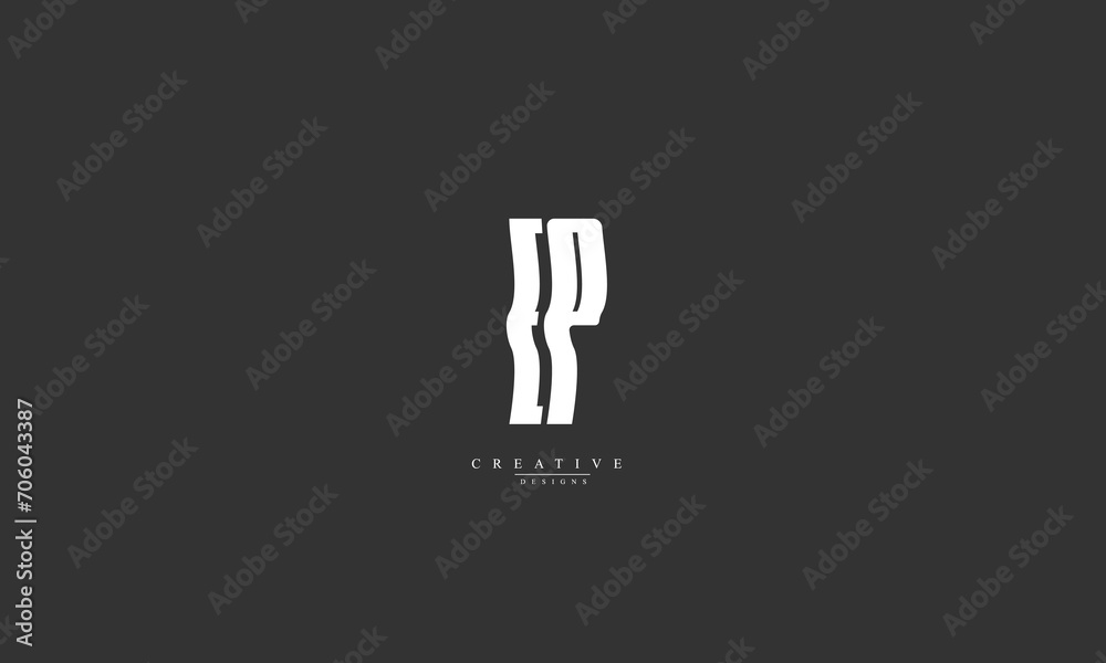 Alphabet letters Initials Monogram logo EP PE E P Alphabet letters Initials Monogram logo EP PE E P