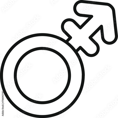 Gender sign icon outline vector. Gender identity agender. Trans portrait photo