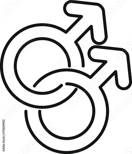 Chain of genders icon outline vector. Gender identity. Estrogen hetero trans