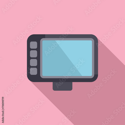 Taximeter icon flat vector. Taxi auto trip. App cab