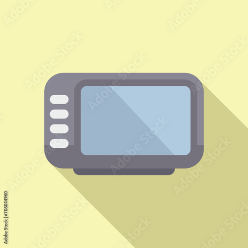Taximeter button icon flat vector. Radio ride device. Button app map