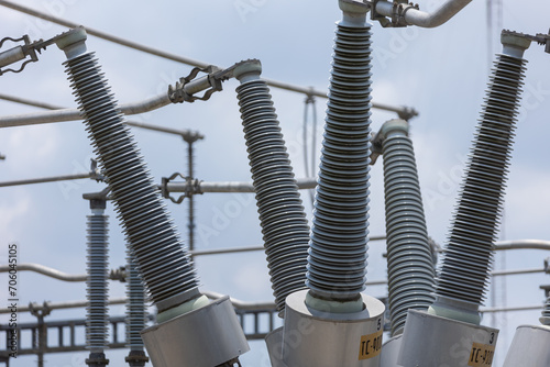 Insulator bushings from a power transformer in a Mexican power plant