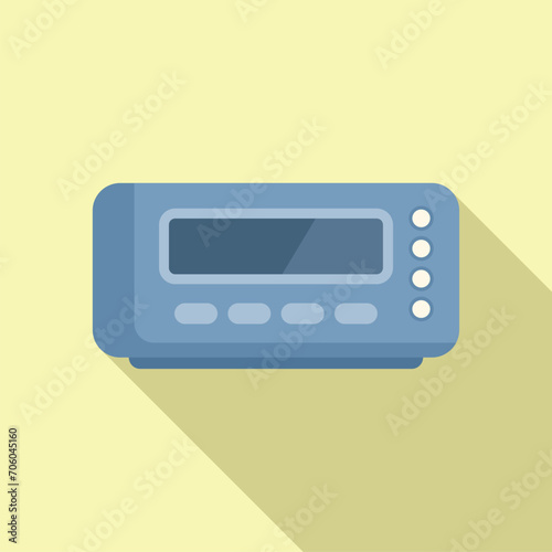 Taximeter device app icon flat vector. Radio rate ride. Call display