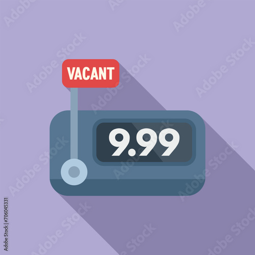 Taximeter delivery icon flat vector. App car map. Monitor display car