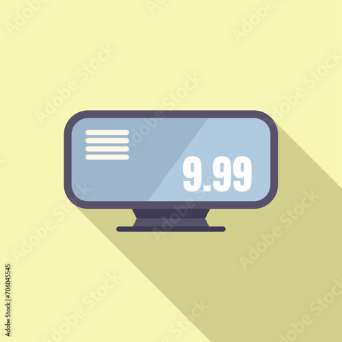 Modern taximeter icon flat vector. Radio rate ride. App map sign